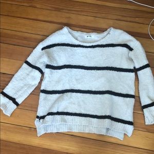 Fuzzy black and white sweater